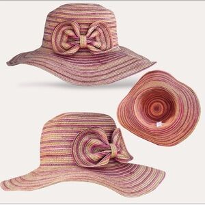 Vintage Late 90s Y2K Straw Sun Hat with Sculptural Bow